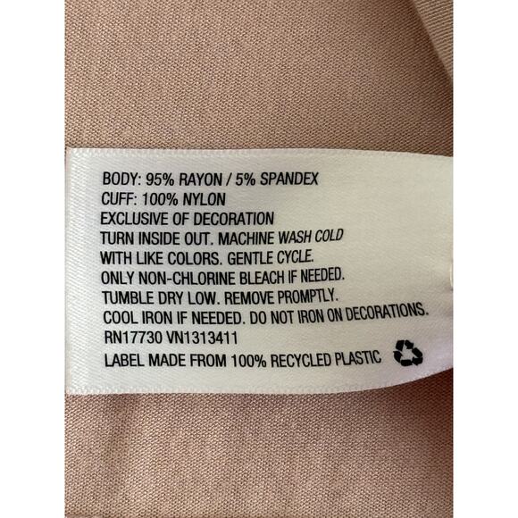 Xhilaration Womens Small Lace Sleeve Blush Pink Indie Romantic Fairy Grunge Top - Picture 7 of 7